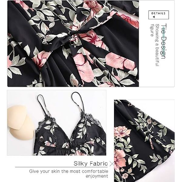 Naisten silkkipajamassetti Tyttöjen pajamas Naisten pajamas Satiinipajamas