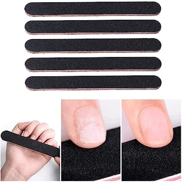 5-pack professionella nagelfilar, 100/180 dubbelsidig nagelfil