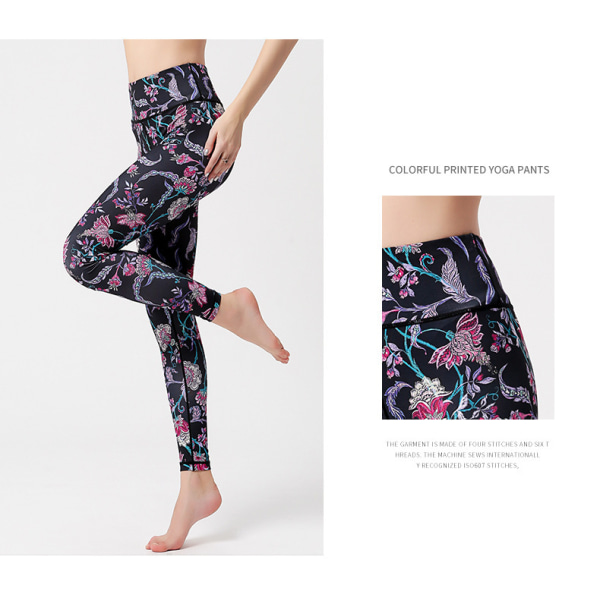 Højtaljede hofteløft yoga trænings fitness leggings - HK264 XL