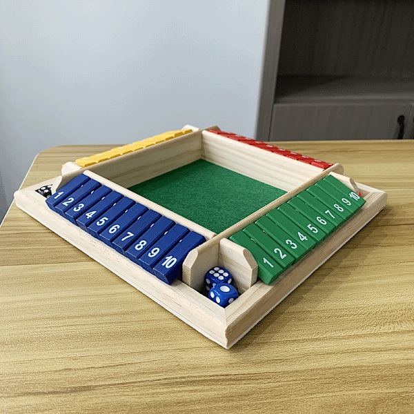 Stäng lådan tärningsspel (för 2-4 spelare) för smarta barn och vuxna
