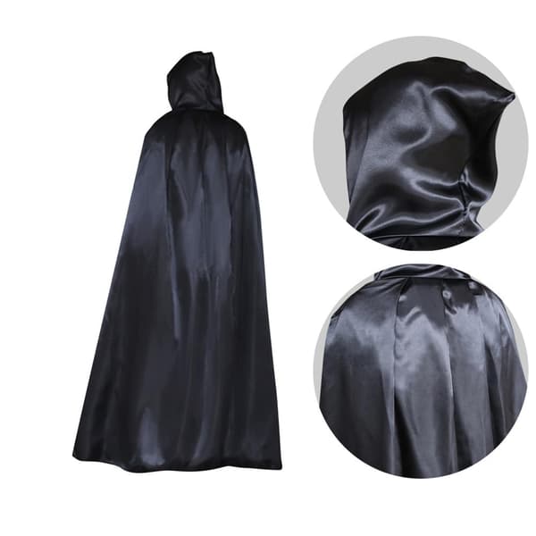 Barn Halloween Kappe Poncho Julekostume - Sort
