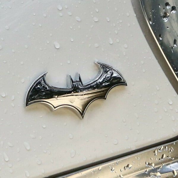 1X Chrome Metal Badge Emblem Batman 3D Auton Takatarra Logo Tarra