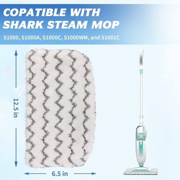 6 stk. kompatible Shark mikrofiber dampmopp erstatningspute