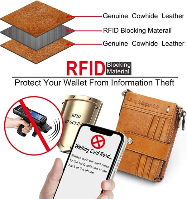 Ægte læder pung til mænd RFID blokering pung til mænd med