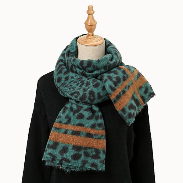 Fashion Leopard Print Varm Halsduk Imitation Cashmere Sjal För Wo