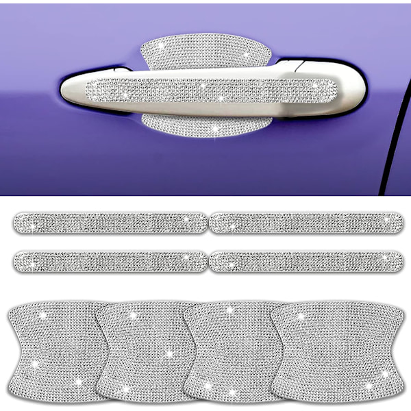 Rhinestone-auton ovenkahvan tarrat - 8 kpl Bling-auton lisävarusteet