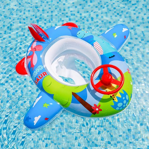 Baby Pool Float, Swimming Float, Oppblåsbar Baby Float med Stee