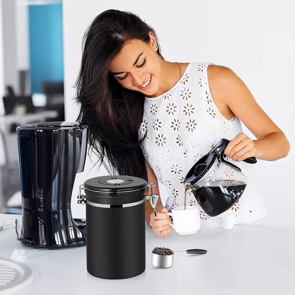 Rustfrit Stål Kaffebeholder med Dato til Opbevaring af Mad 1,8L