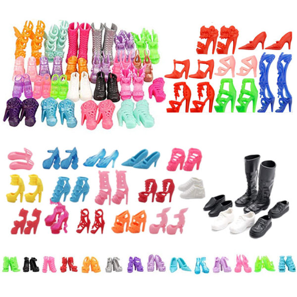 Højhælede sko til Barbie dukke han og hun 26-30CM, flade