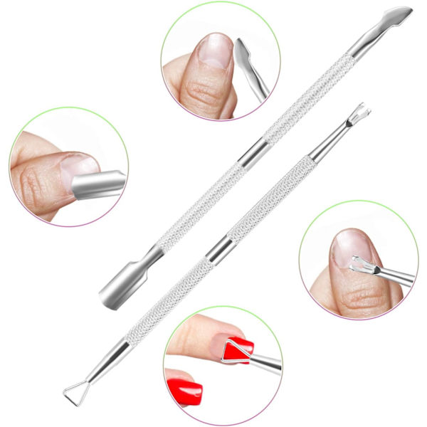 Nagelbandssax med nagelbandspusher, nagelbandsskärare, skär