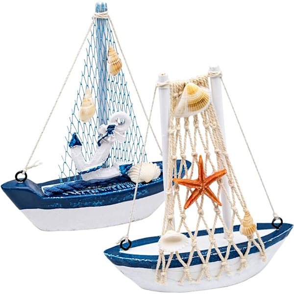 2 kpl:n miniatyyri purjevenemalli, puinen pienoismalli purjevene, Nautica