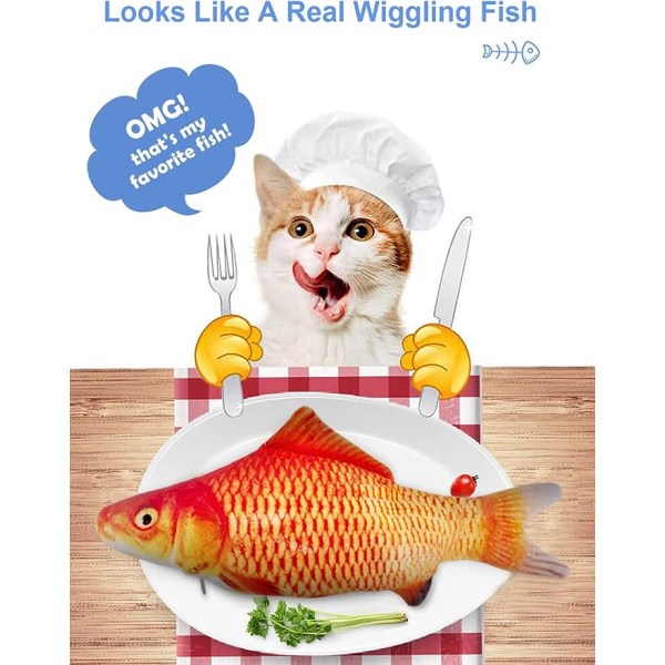 Floppy Fish Cat Toy, Oppgradert Dansende Fisk for Små Hunder, Reali