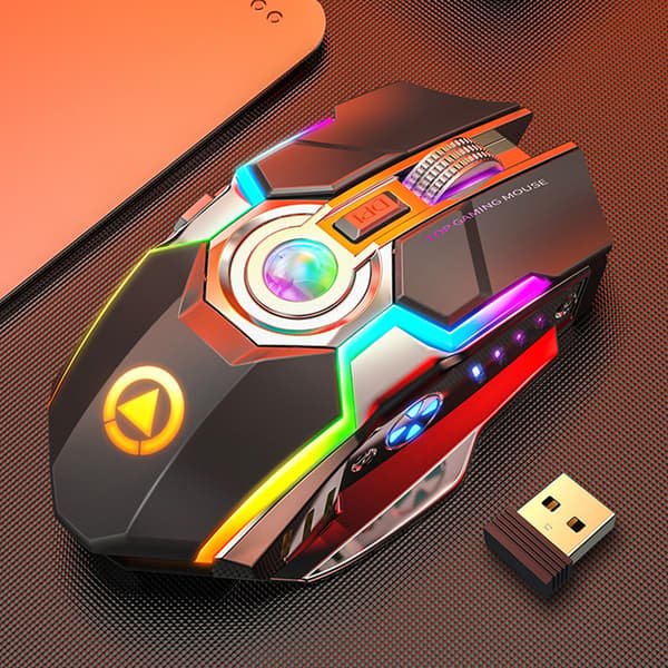 Ergonomisk trådløs RGB-baggrundsbelyst gamingmus til computer
