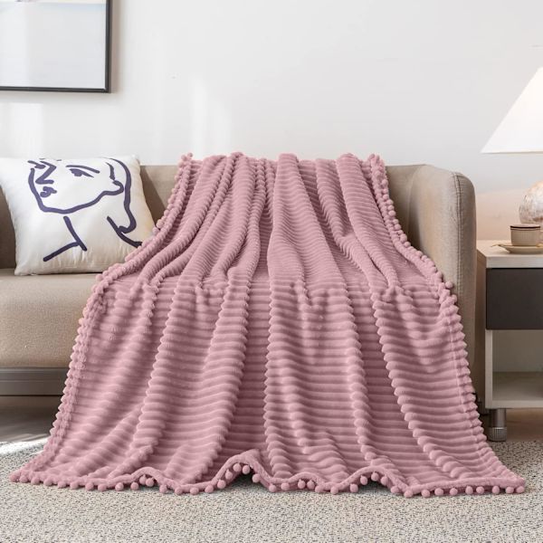 Fleecefilt Tvillingstorlek - 51x59, Rosa - Mjuk, Fluffig, Fluffig, W