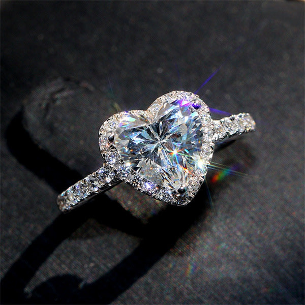 Love Fashion Alloy Wedding Proposal Ring Simple Ring (Size S)