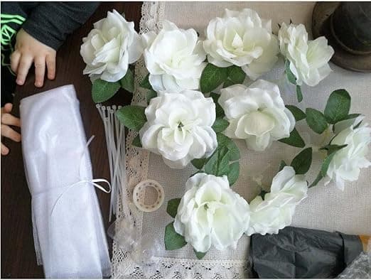 Simuloitu valkoinen ruusu Simuloitu morsiuskukka koristelu
