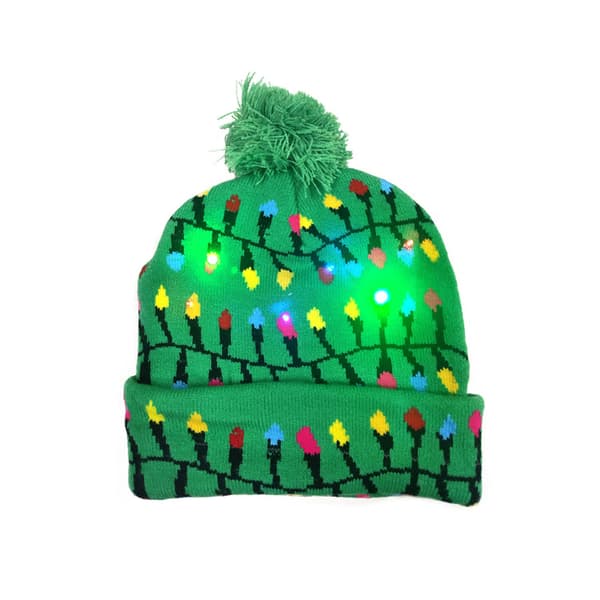 Strikkede julelue med blendende LED-lys 7 C