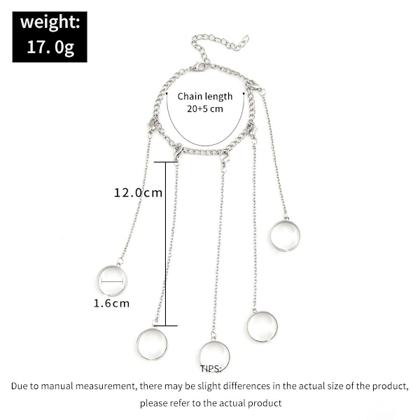Punk Geometrisk Silverfärgad Kedjearmband för Män Ring Ch