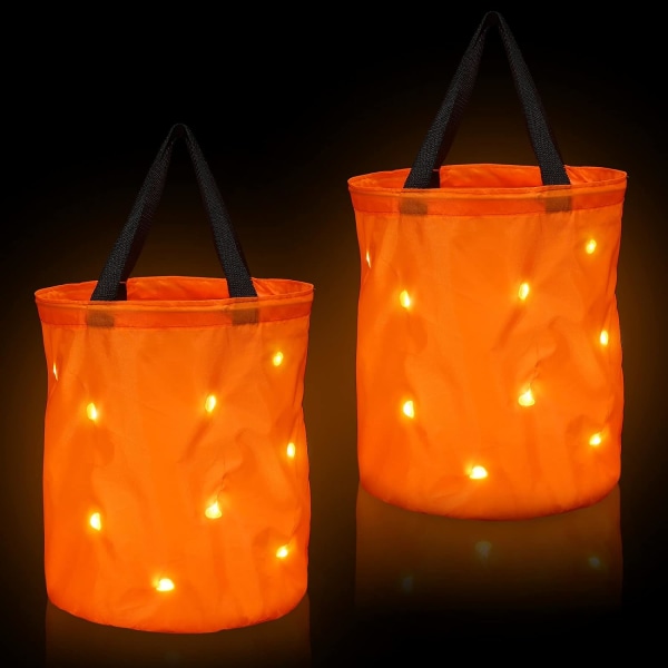 2 stk. Halloween slikposer LED lys Halloween festtasker Lum