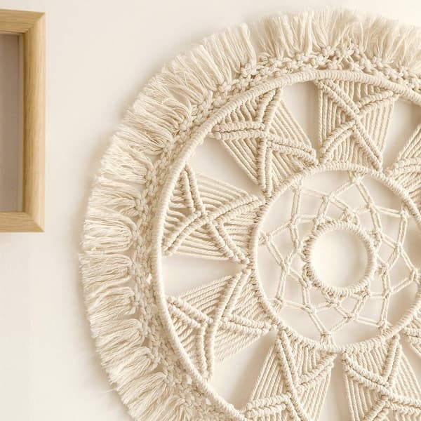 Makramee seinävaate kudottu seinävaate seinäkranssi boho chic ho