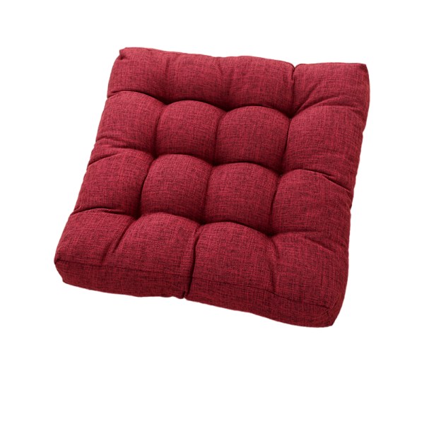 Tykk bomullslin firkantet tatami-matte (45*45cm) Burgundy