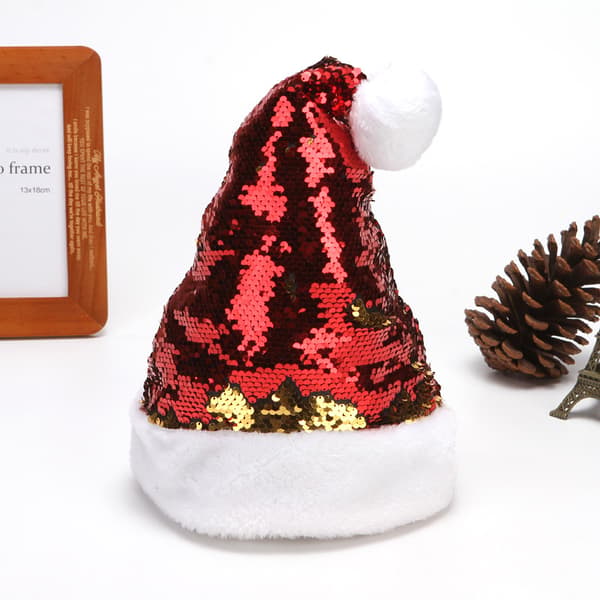 Julehatt To Sequin + Kort Plysj Julehatt Glitter Ch