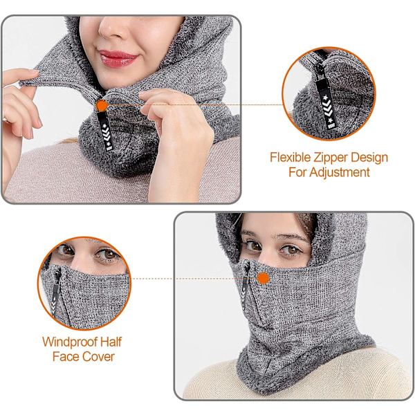 Vintervarm Balaclava-lue, Elastisk Halsvarmer Lue, Ansiktsdeksel