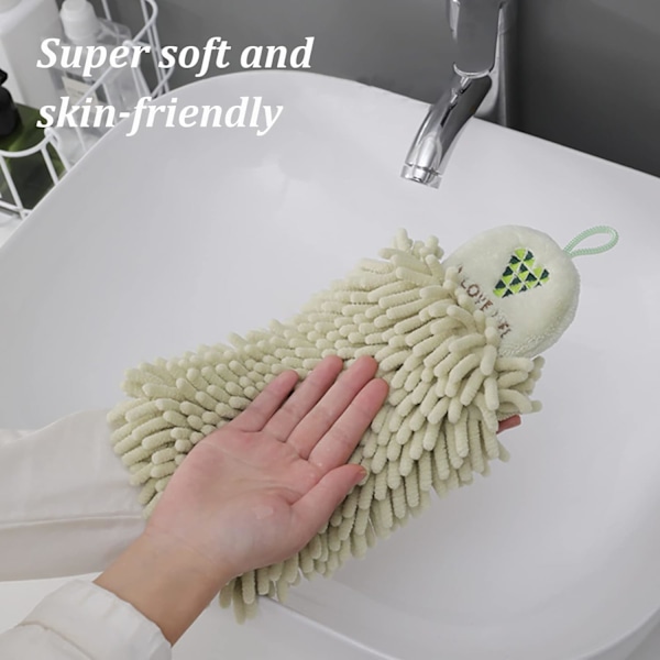 Chenille håndklæder med ophængningsløkker, bløde absorberende mikrofiber