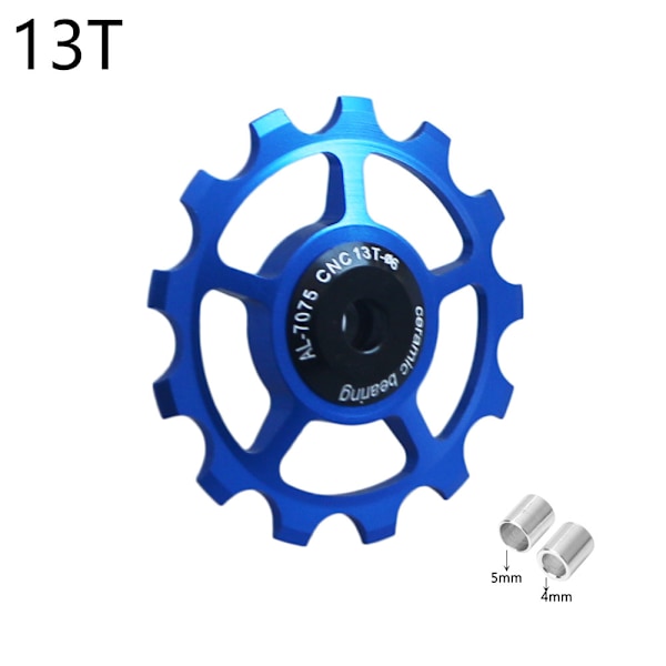 Sykkelgir i aluminium 10-17T Hjulruller for terrengsykkel med lagersett - blå 13T