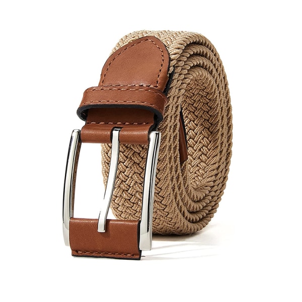 2-pack herr bälten, herr stretch flätad canvas bälte för casual