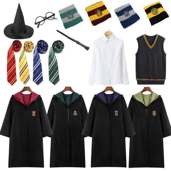 Harry Potter magisk kappe sett - Slytherin syvdelt kostyme Cosp