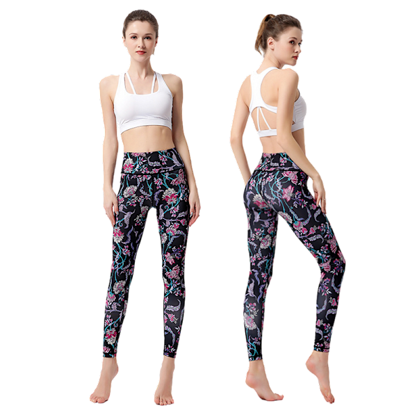 Højtaljede hofteløft yoga trænings fitness leggings - HK264 L
