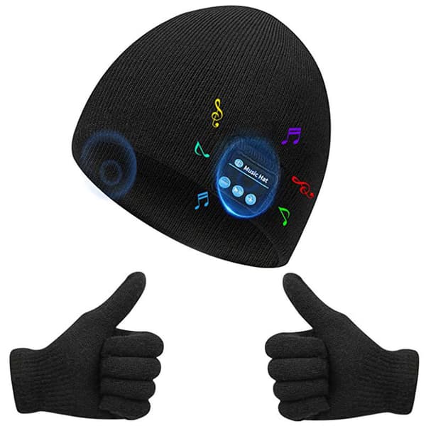 Bluetooth 5.0 trådløs headset strikket lue