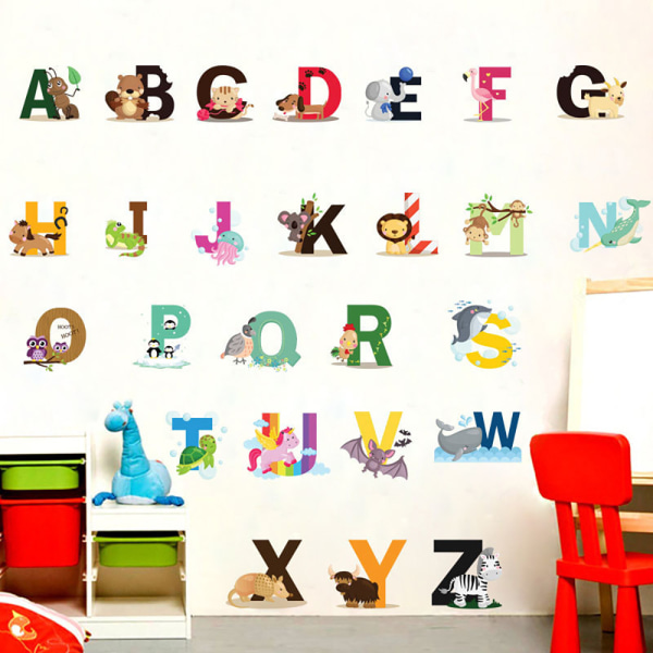 Alphabet Animal Heavy Duty Badekar Stickers, Vandtætte og Holdbare