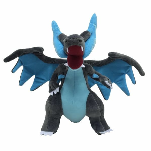 Sort Mega X Charizard-bamse i sort, 10\"