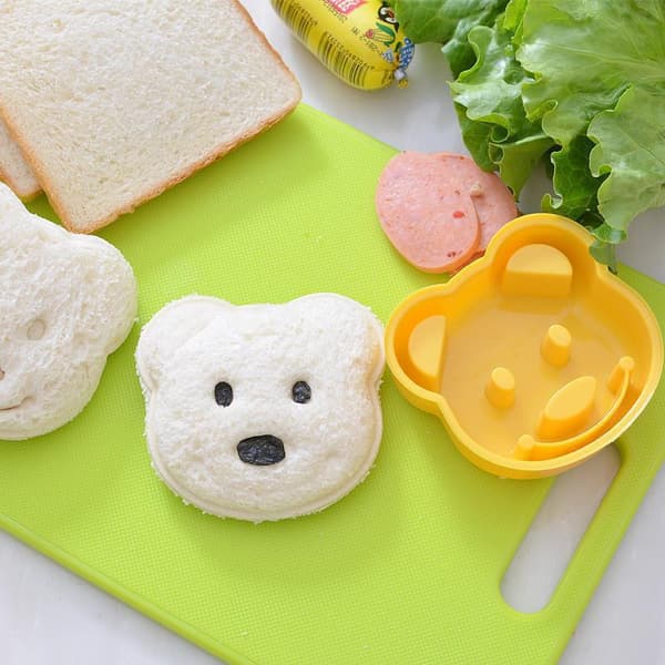 Bjørneformet sandwichformkutter, barnesandwichformingsmaskin