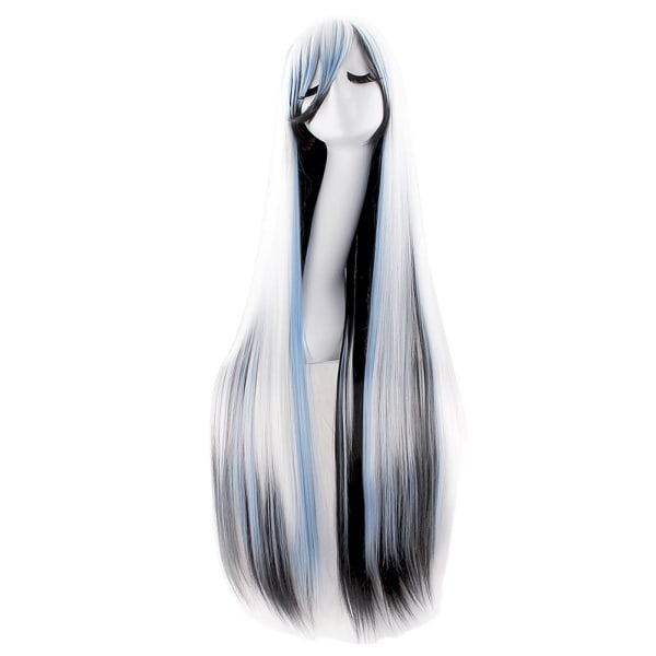 39" 100cm Anime Costume Long Straight Cosplay Wig Party Wig (Whi