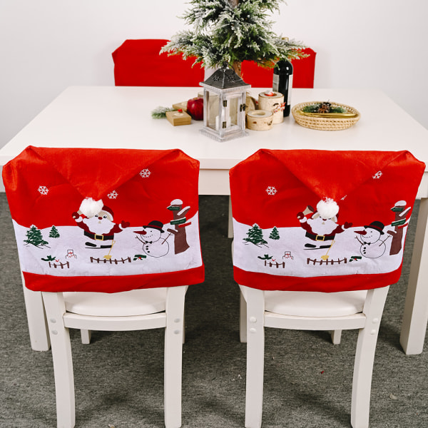 4-pack julstolsöverdrag, julstolsryggöverdrag