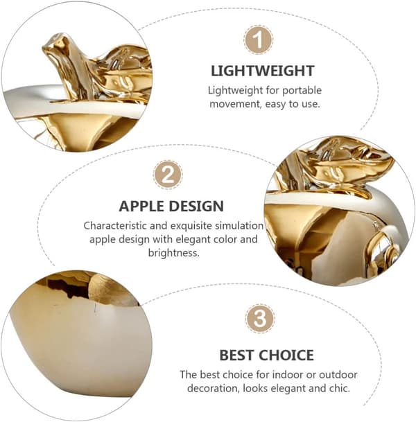 Guldbelagt æblekeramik ornament (guld + sølv)