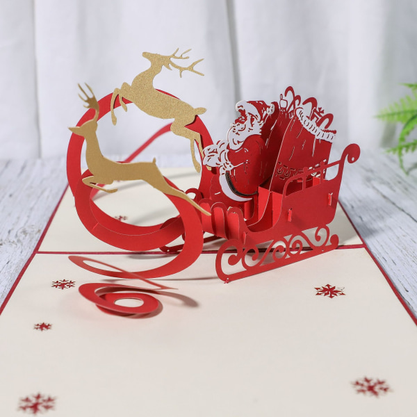 3D julekort, popup julekort, foldet tredimensjonalt
