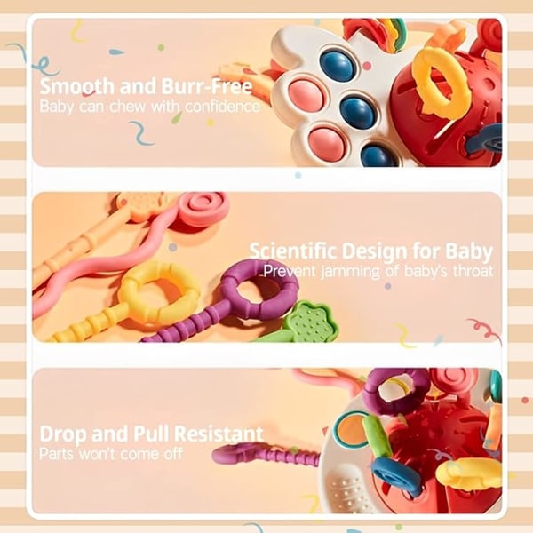 Leksaker för 1 åring, tillbakadragande leksaker för 6-12 månader Baby, sensor
