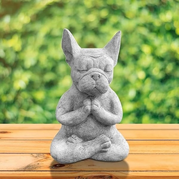 Yogaställning Meditation Hund Resin Staty Ornament Vattentät Zen P