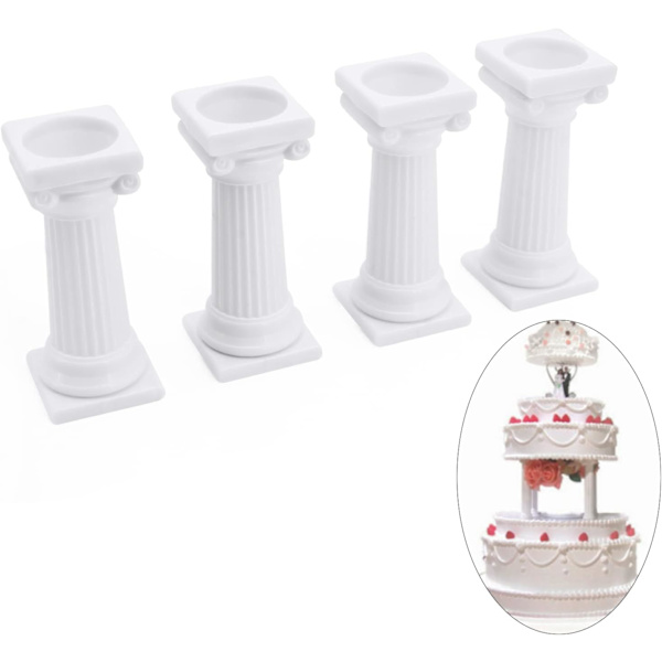 12 kpl 3 kokoa roomalaiset pylväät kerroksittain kakku jalustat, Fondant kakku kerros