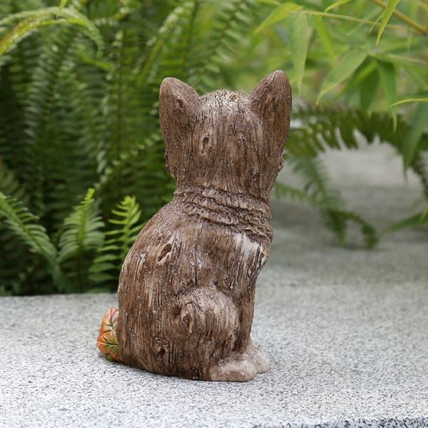 Ræven have statue, 17 cm, farve