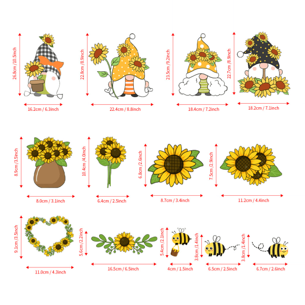 4 ST Väggdekaler Små dvärgsolrosväggdekaler Väggdekor De