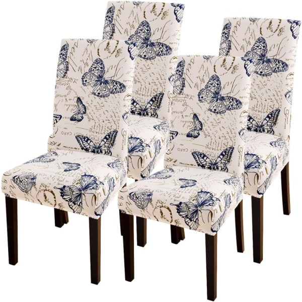 4 stycken (Fjäril) , Stretch Chair Slipcover, Modern Dining Cha