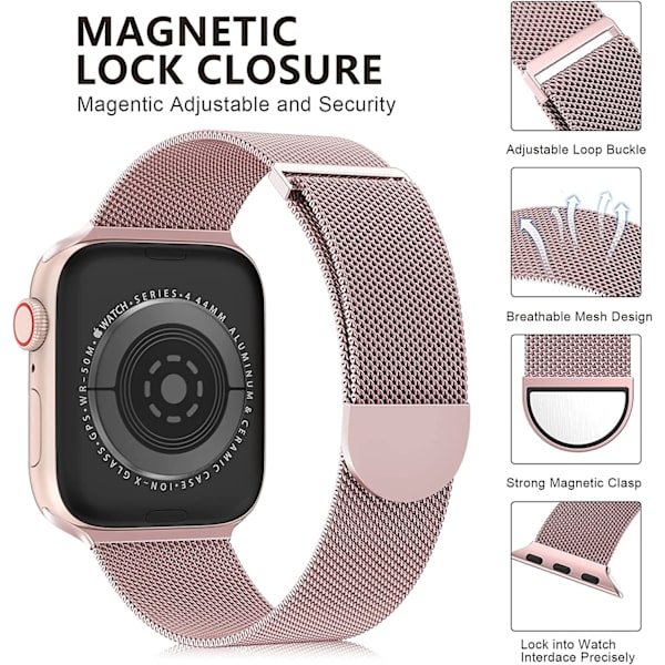 Apple Watch-rem for serie SE 7 6 5 4 3 2 1 38-45mm for kvinner og menn 38-41mm