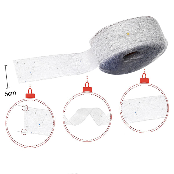3 stk juledekorasjoner 2 meter/pakke Mess Net Powdery Lock E