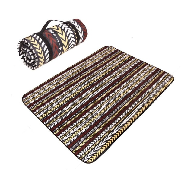 Picnic Tæpper, Boho Picnic Måtte Vandafvisende Foldbar, Sandtæt Overdimensioneret Udendørs Måtte, til Fester, Camping, Park, Rejser, Græsgaver, sort 200*200cm