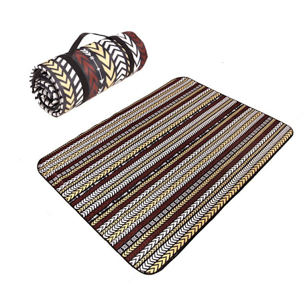 Pikniktepper, Boho Piknikmatte for Vanntette Foldbare, Sandsikre Overdimensjonerte Utendørsmatter, for Fester, Camping, Park, Reise, Gressgaver, svart 150*150cm